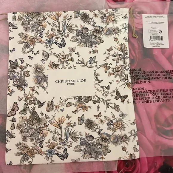 Dior Cruise 24 Drawstring Bag- Butterfly 9x11 - Picture 2 of 9